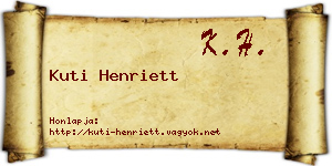 Kuti Henriett névjegykártya